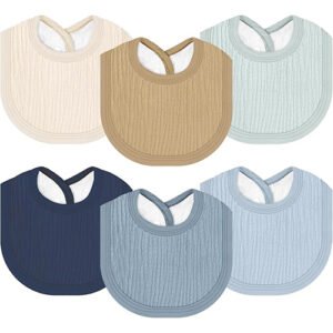 6 Muslin Baby Bibs